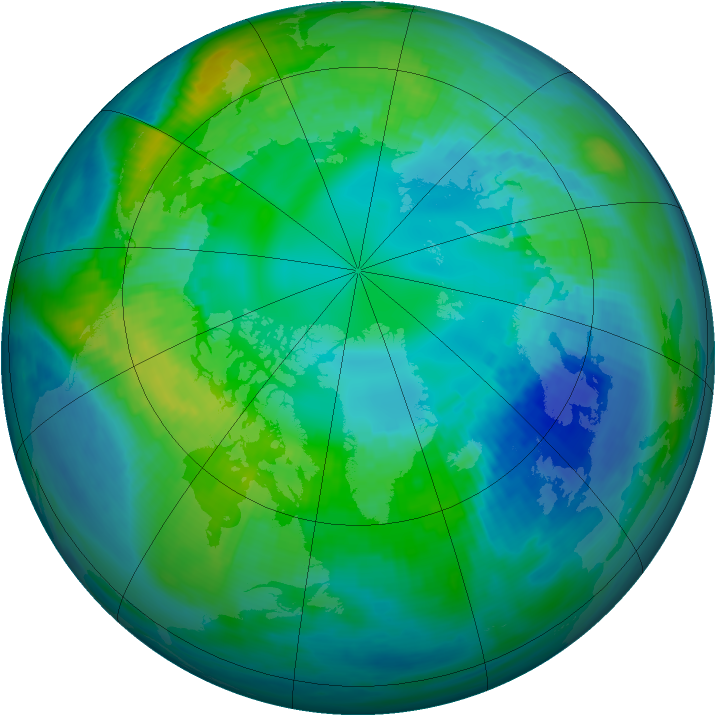 Arctic ozone map for 26 October 1983